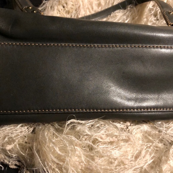 Vintage Cole Haan Paige Fog Leather Barrel Purse - Picture 8 of 16